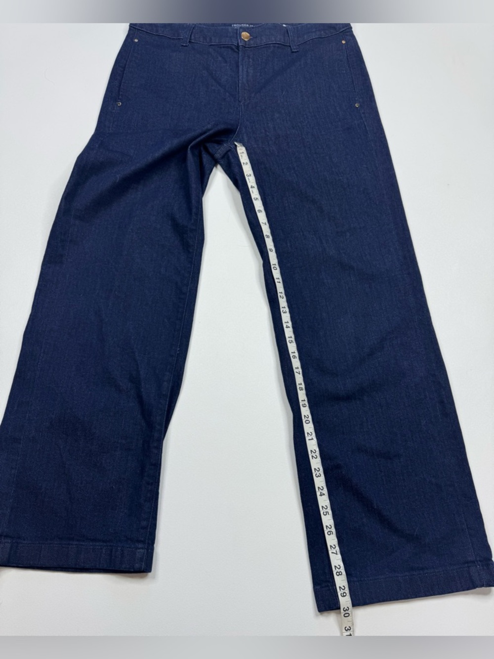 Chico's Wide Leg Dark Wash Trouser Jeans Womens Size 12 - Picture 9 of 12